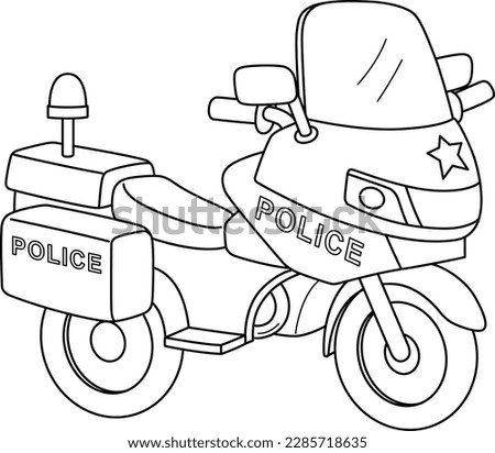 Police Motorcycle Isolated Coloring Page for Kids