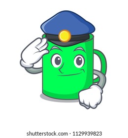 Police mug character cartoon style