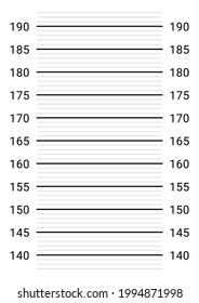 Police mugshot background. Person's height measuring scale.