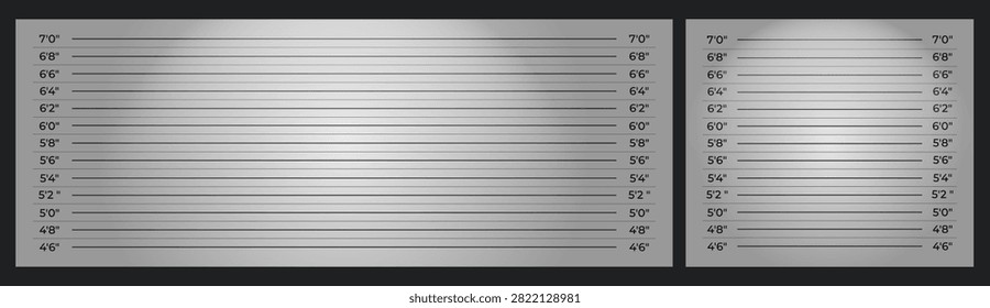 Police Mugshot Background Set — Height Chart Measurement Wall for Criminal Photo