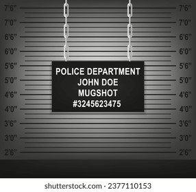 Police mugshot. Police lineup background. Add photo. Vector illustration