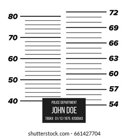 Police Mugshot Vector. Police Lineup Isolated On White Background Illustration