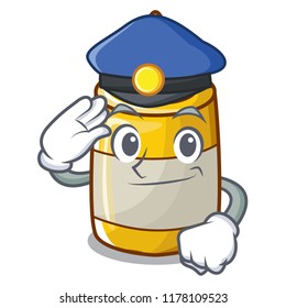 Police mustard bottle container cartoon with no label