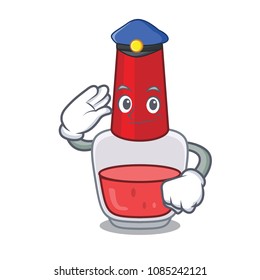 Police nail polish character cartoon