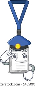 Police name tag in the character shape