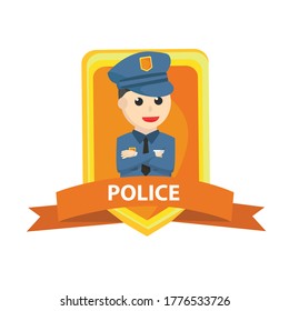 police in nemblem design on white background