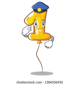 Police number one balloon in cartoon shape