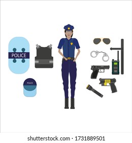 police objects. Illustration for web and mobile design.