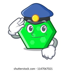 Police octagon character cartoon style