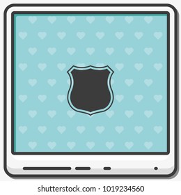 Police office badge sign flat vector icon.