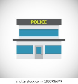 Icono de la oficina de policía de color sobre fondo blanco para carteles y publicidad 