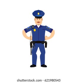 Police Officer Angry Emoji Isolated Policeman Stock Vector (Royalty ...