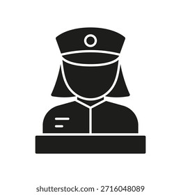 Ícone Sólido do Avatar. Símbolo De Silhueta De Segurança, Segurança Pública E Proteção. Representação Da Autoridade Profissional. Ilustração de vetor isolada.