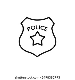 Police officer badge icon isolated on white background