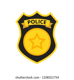 Police officer badge icon. Vector Illustration.