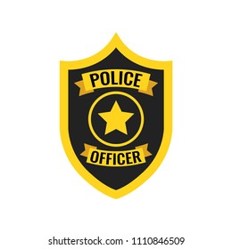 Police Officer Badge Icon Vector Illustration Stock Vector (Royalty ...