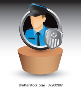 police officer and badge on patch