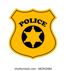 Police officer badge vector icon illustration isolated on white background