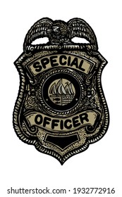 Police officer badge - Vector illustration