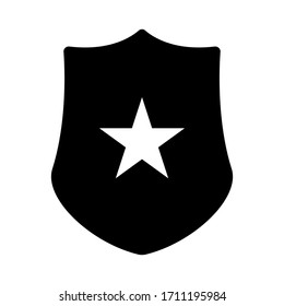 Police Officer Bage Icon. Law Enforcement, Protection Sign. Line Design.