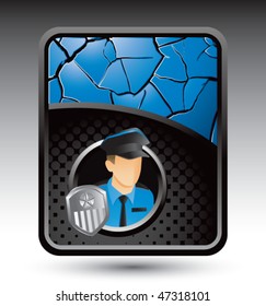 police officer blue cracked backdrop
