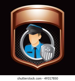 police officer bronze shiny display