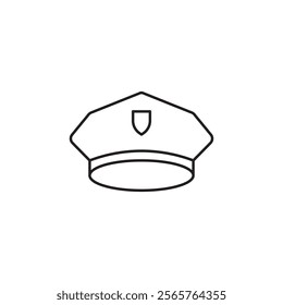 Police officer cap icon line art vector