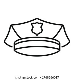 Police officer cap icon. Outline police officer cap vector icon for web design isolated on white background