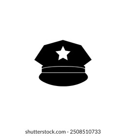 Police officer cap icon vector illustration for web design isolated on white background. Police Cap Icon. Cop Icon.