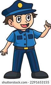 Police Officer Cartoon Colored Clipart 