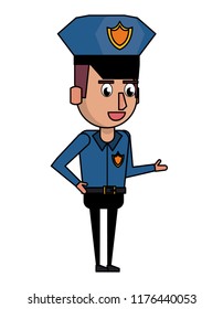 Police officer cartoon colorful