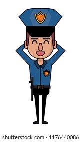 Police officer cartoon colorful
