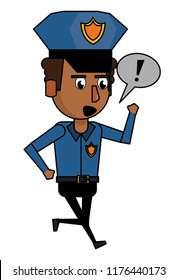 Police officer cartoon colorful