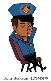 Police officer cartoon colorful