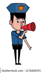 Police officer cartoon colorful
