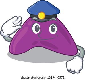 Police officer cartoon drawing of adrenal wearing a blue hat