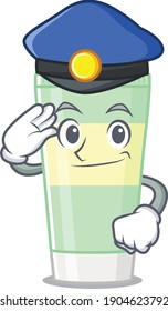 Police officer cartoon drawing of cleansing foam wearing a blue hat