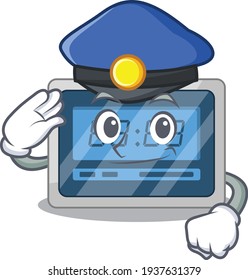 Police officer cartoon drawing of digital timer wearing a blue hat