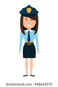Police officer cartoon graphic design, vector illustration isolated icon.