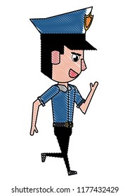 Police officer cartoon scribble