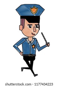Police officer cartoon scribble