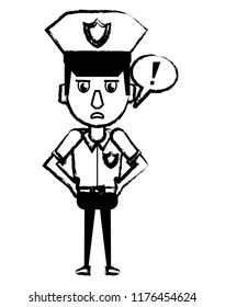 Police officer cartoon sketch