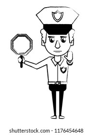 Police officer cartoon sketch