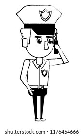 Police officer cartoon sketch