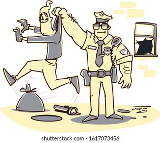 Police officer caught the thief