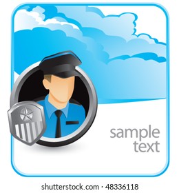 police officer cloud background
