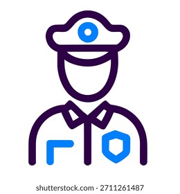 Ilustración vectorial del icono del policía del agente de policía