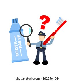 police officer and dental care cartoon doodle flat design style vector illustration