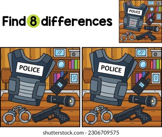 Police Officer Equipment Find The Differences