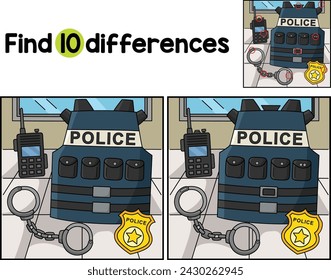 Police Officer Equipment Find The Differences